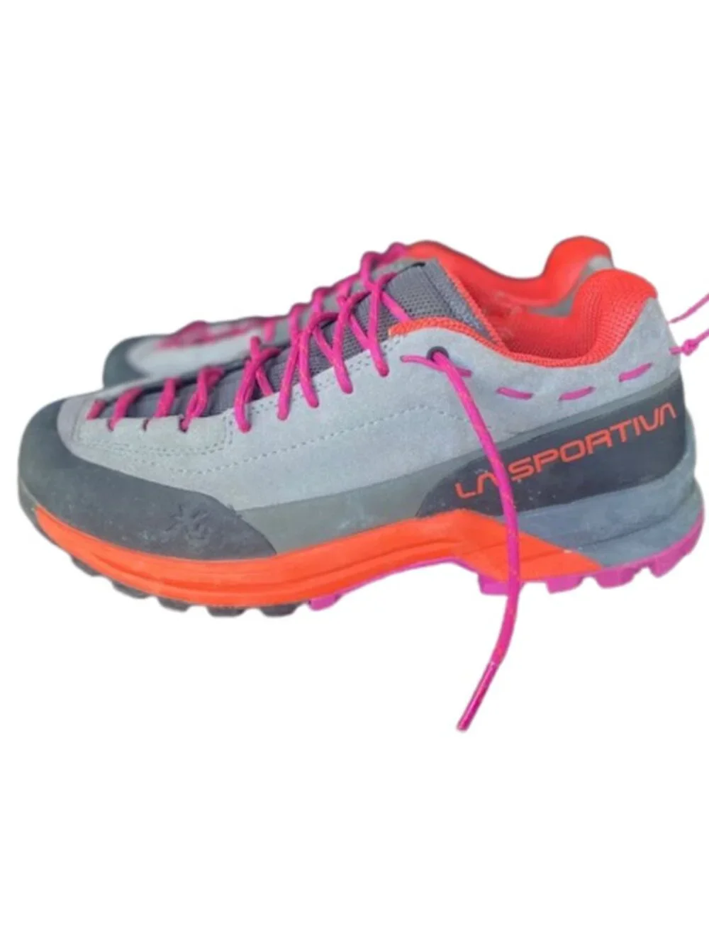 La Sportiva TX Guide Leather Approach Shoe - Women's EU 39.5 Grey/Cherry Tomato